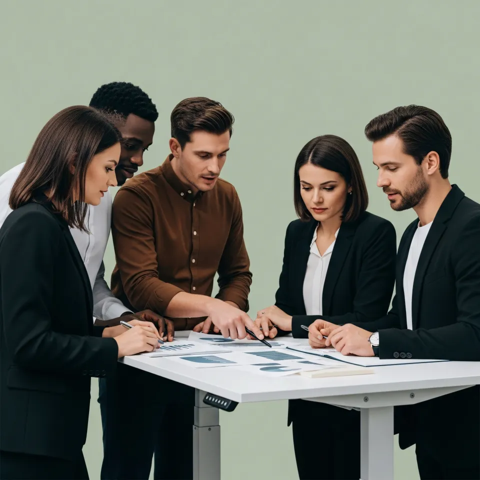 Fundadores em diagnóstico com consultores