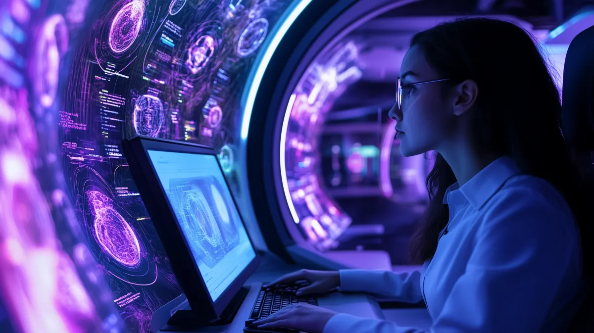 Analista de dados em escritório moderno